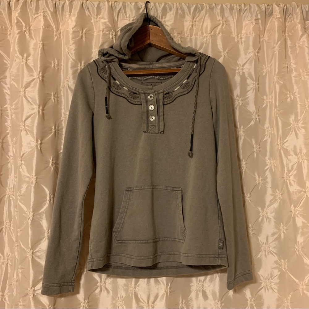 Prana Gray Hooded Sweatshirt